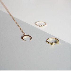 Moon Necklace  Moon gold necklace  Moon silver necklace  Dainty necklace